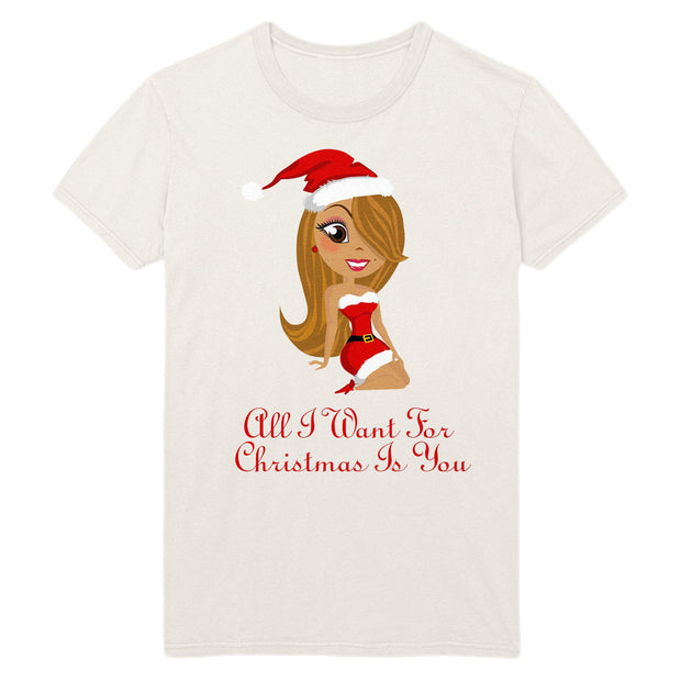 All I Want For Christmas Is You Caricature Short Sleeve Tee-Mariah Carey